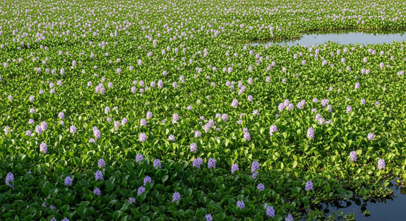 Dense water hyacinth infestation